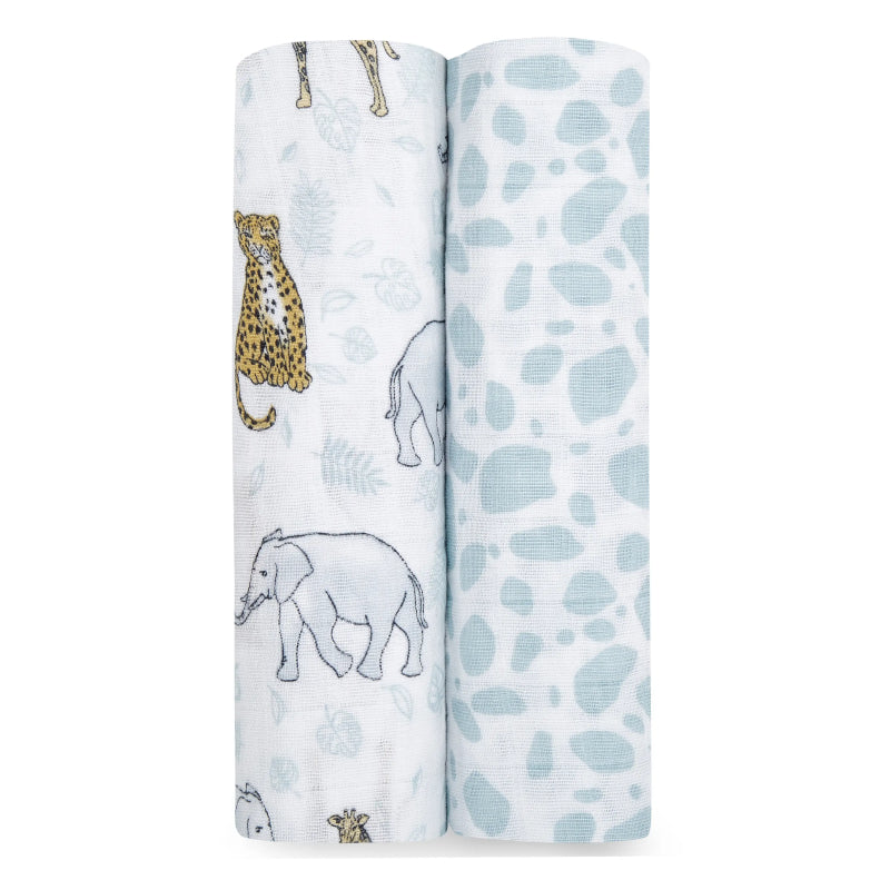 Aden and Anais Jungle Muslin Swaddles - 2 pack