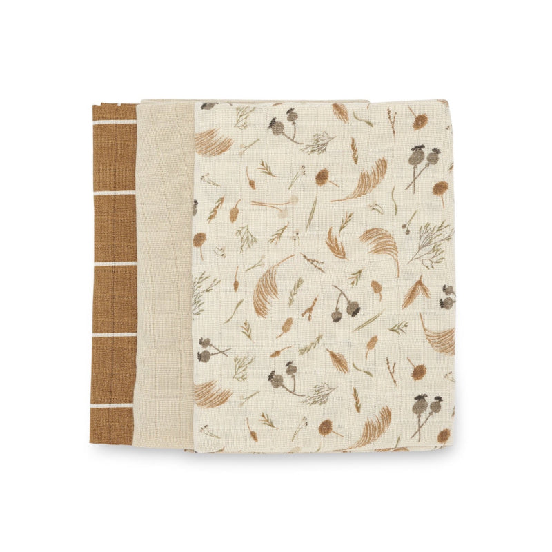 Avery Row Muslin Squares in Grasslands – set of 3