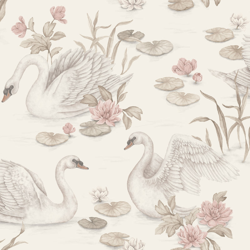 Borastapeter Lily Swan Beige Wallpaper