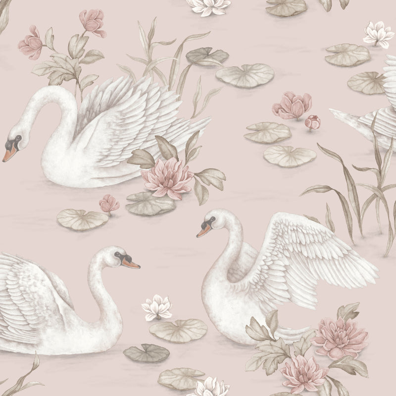 Borastapeter Lily Swan Blush Wallpaper