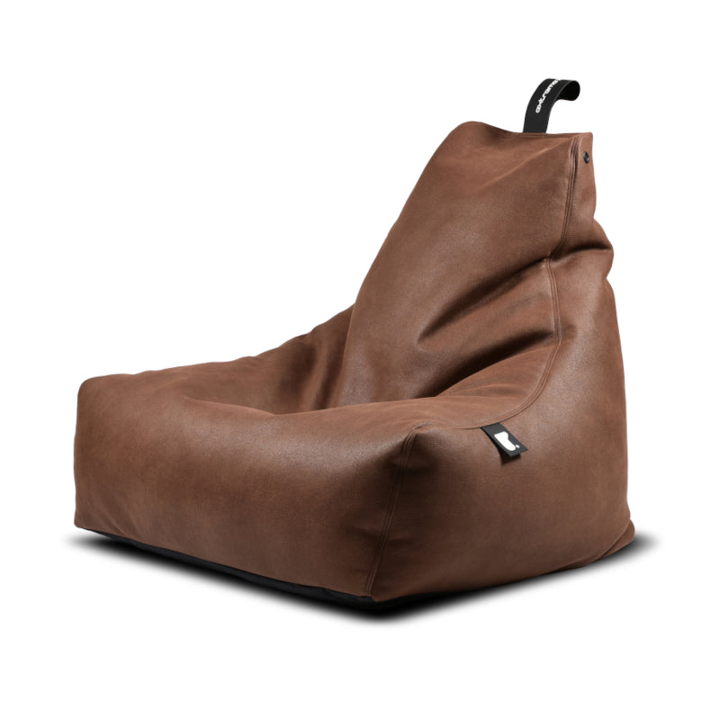 Extreme Lounging Mighty Luxury Bean Bag in Faux Leather Chestnut
