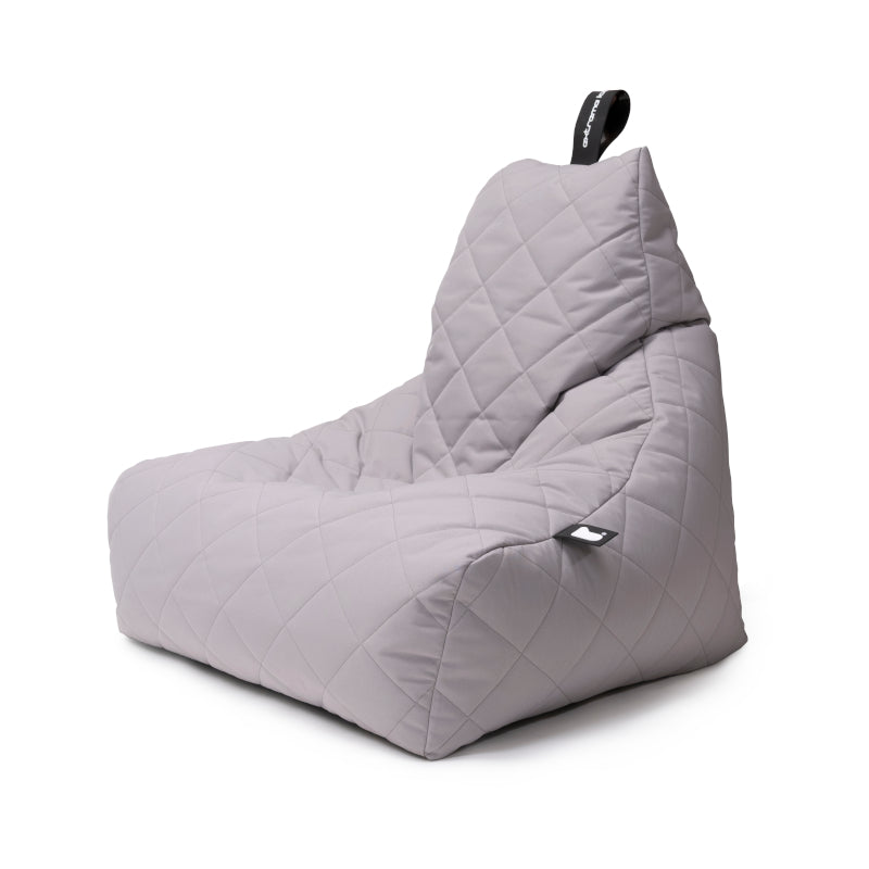 Extreme Lounging Mighty Quilted Bean Bag in Silver Grey