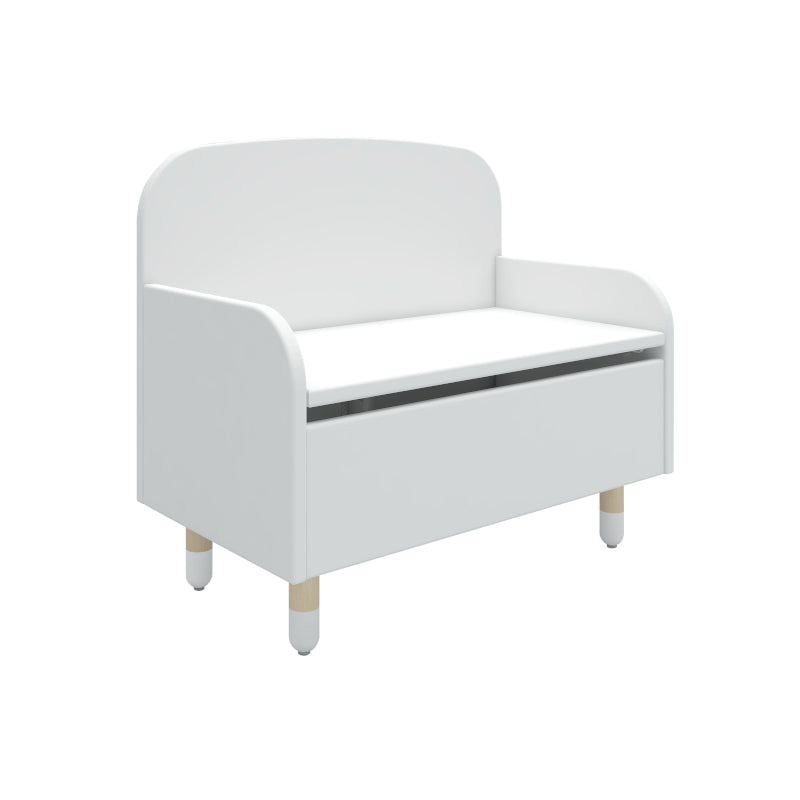 Flexa Dots Storage Bench with Back Rest in White