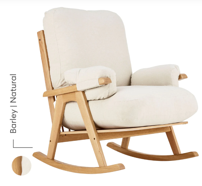 Gaia Baby Hera Rocking & Nursing Chair in Natural and Barley