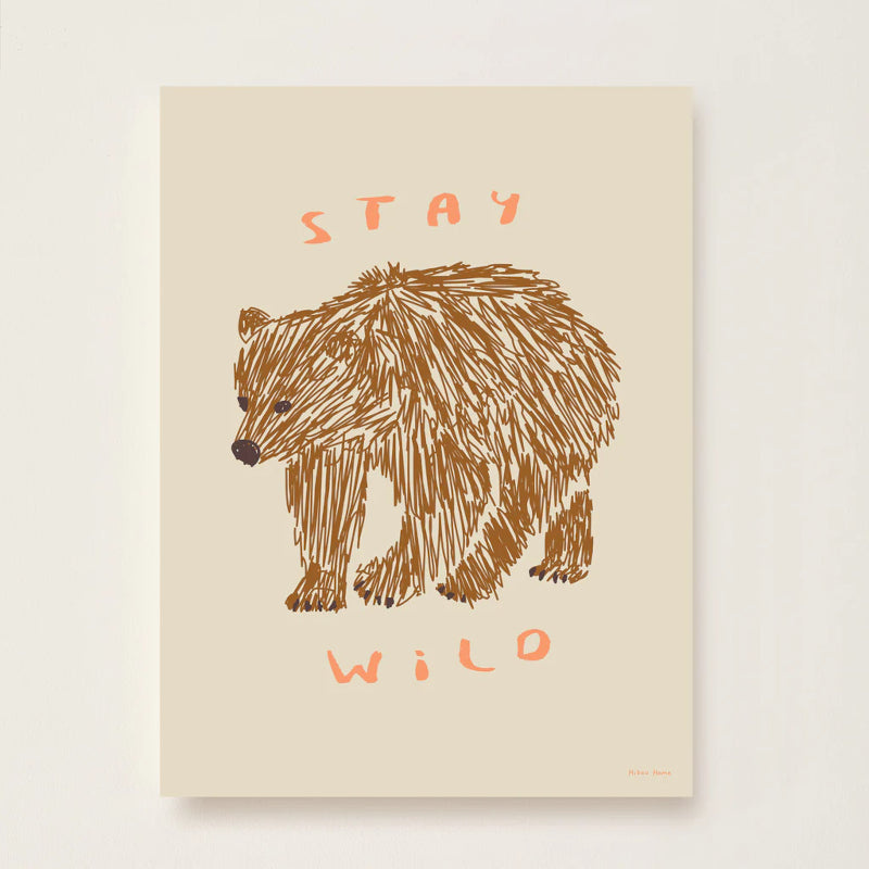 Hibou Home Stay Wild Art Print – Taupe