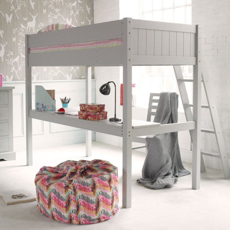 Little Folks Fargo High Sleeper Loft Bed With Full Length Desk - 3 colour options