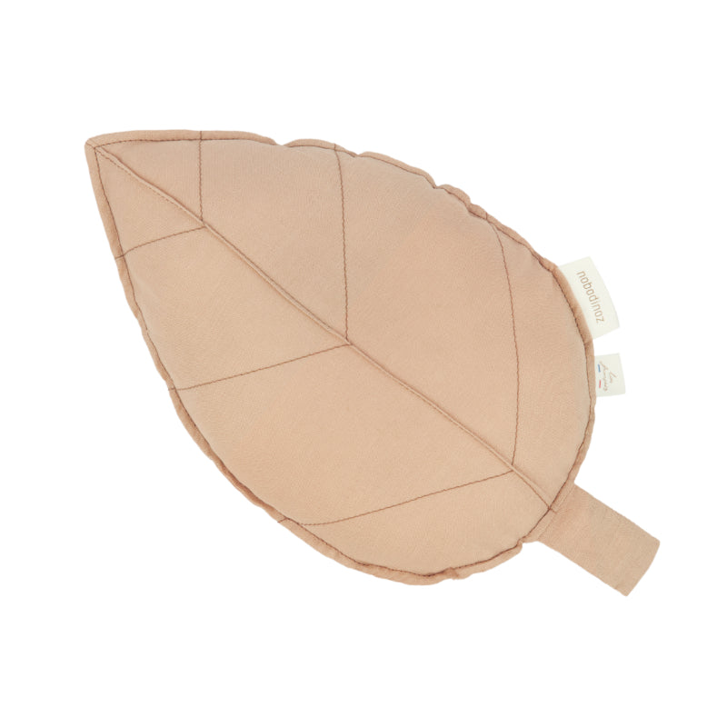 Nobodinoz Lin Francais Leaf Cushion in Sand