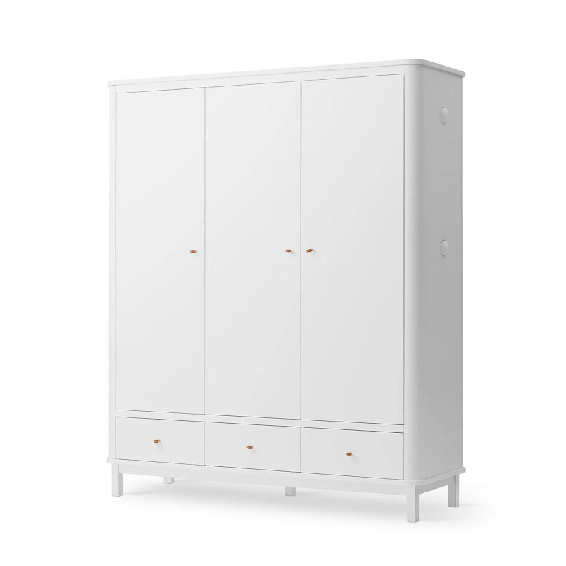 Oliver Furniture Wood 3 Door Wardrobe in All White