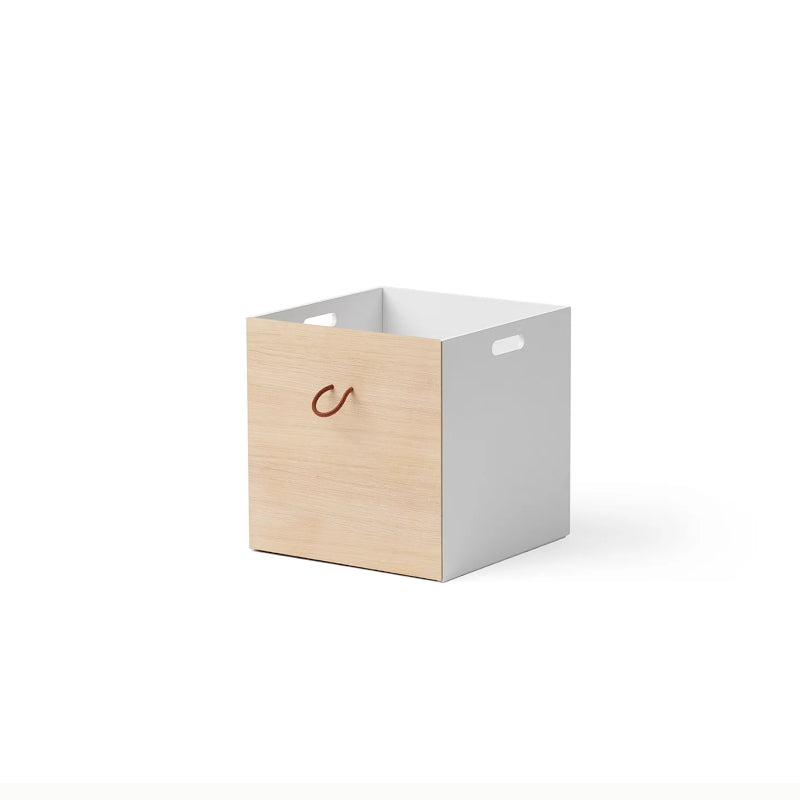 Oliver Furniture Wood Set of Storage Boxes in White & Oak