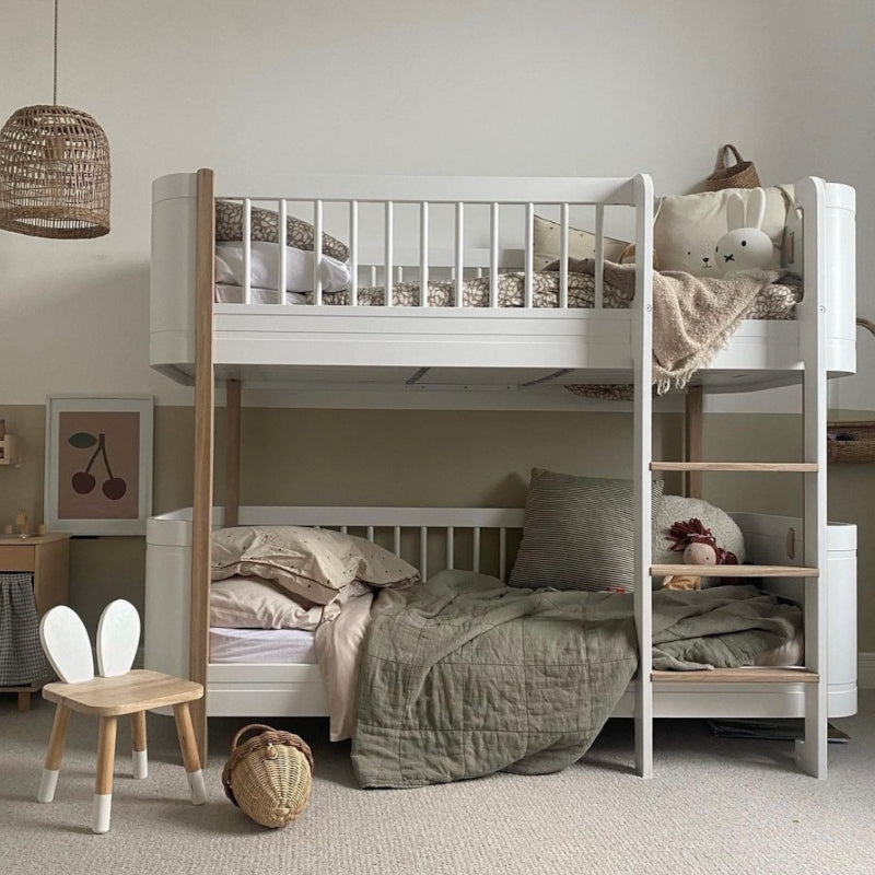 Oliver Furniture Wood Mini+ Low Bunk Bed in White & Oak