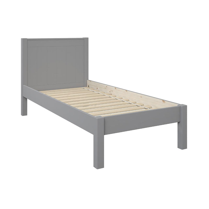 Stompa Classic Kids Low End Single Bed with Optional Drawers in Grey