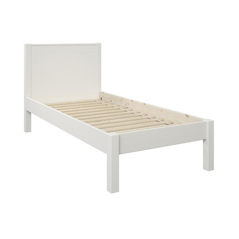 Stompa Classic Kids Low End Single Bed with Optional Drawers in White