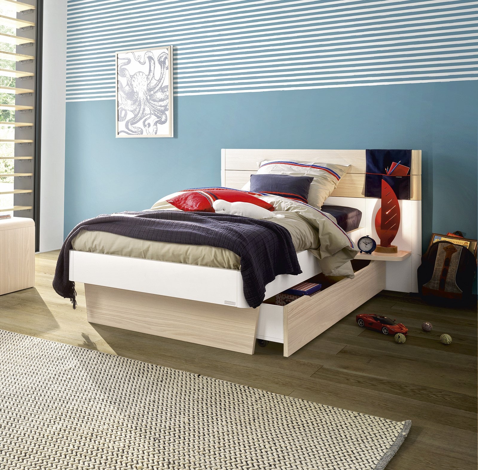 Gautier Mistral Single Bed Ash & White