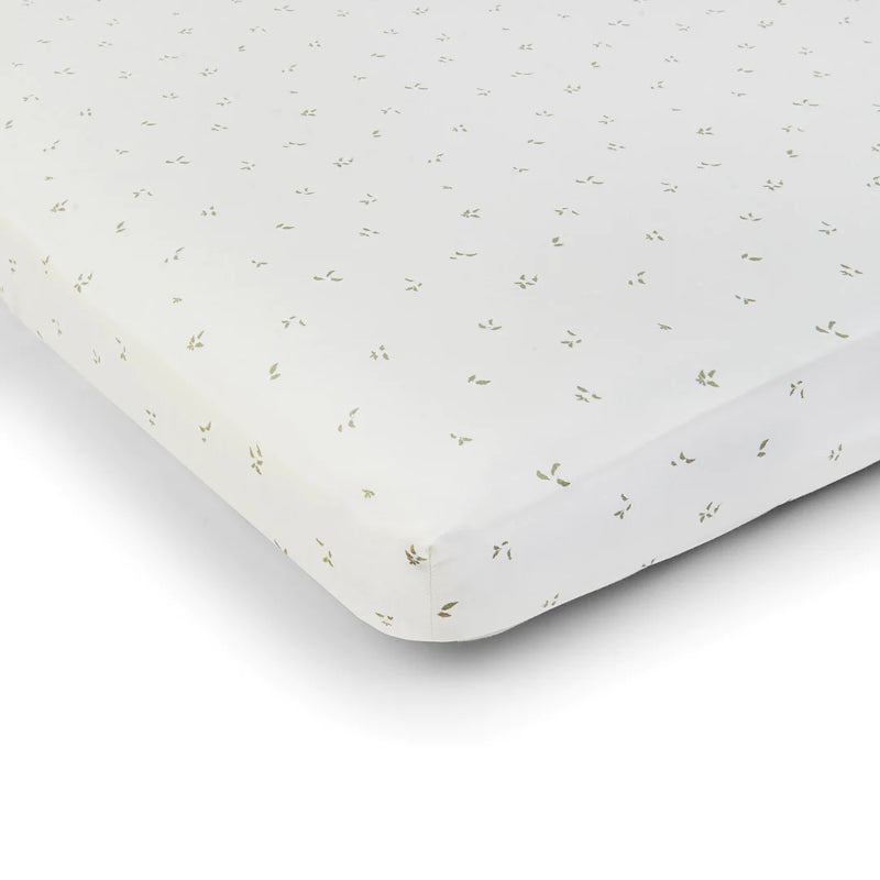 Avery Row Fitted Cotbed Sheet in Nettle Scatter