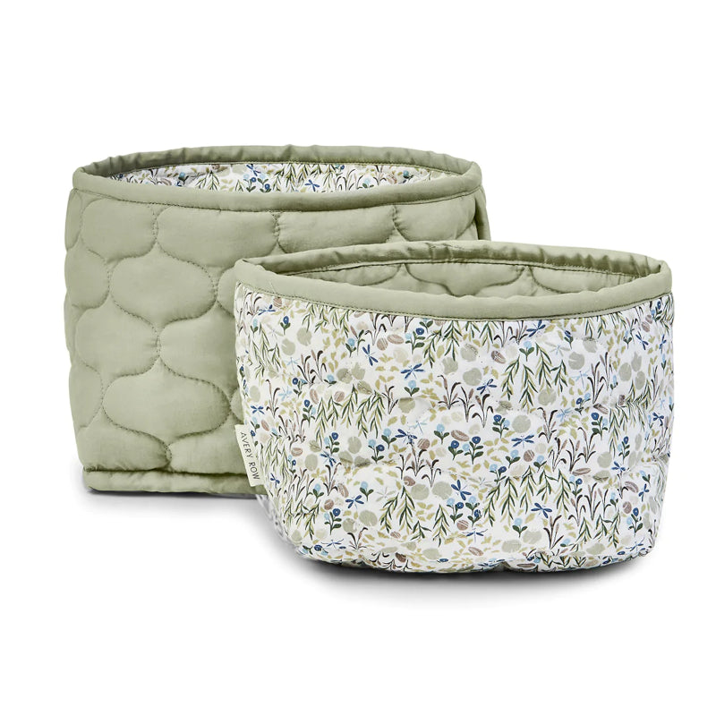 Avery Row Quilted Storage Baskets in Riverbank – set of 2