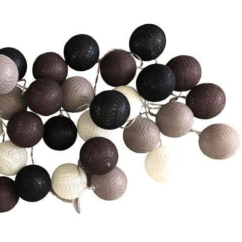 Grey White and Black Cotton String Lights by Lifetime