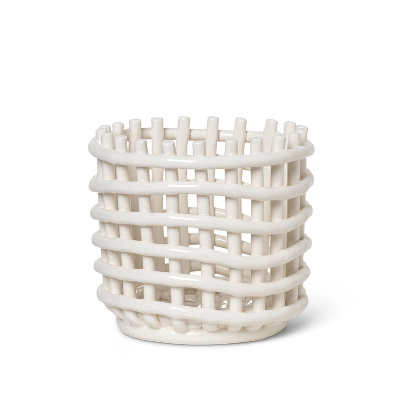 Ferm Living Small Off White Ceramic Basket