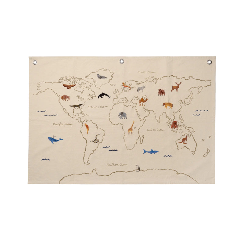 Ferm Living The World Map Wall Hanging
