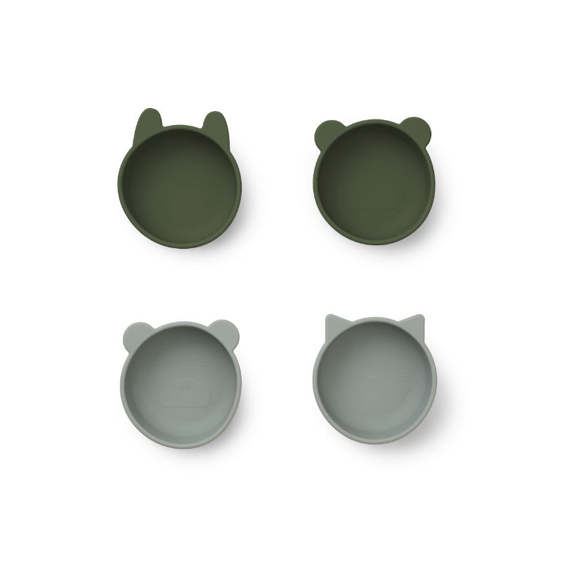 Liewood Iggy Silicone Bowls in Hunter Green Mix (set of 4)