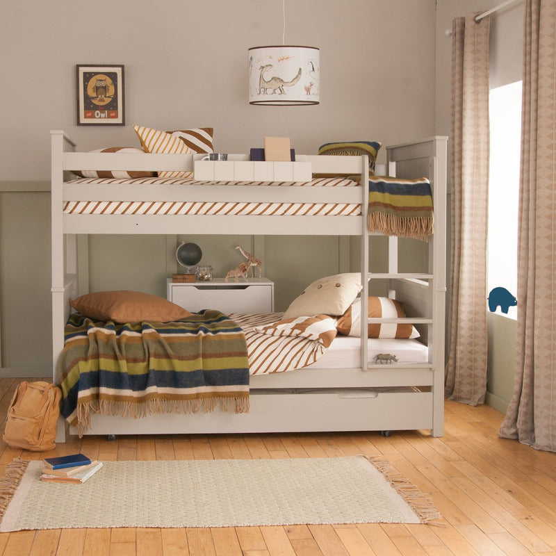 Little Folks Classic Beech Bunk Bed with Optional Trundle in White or Grey