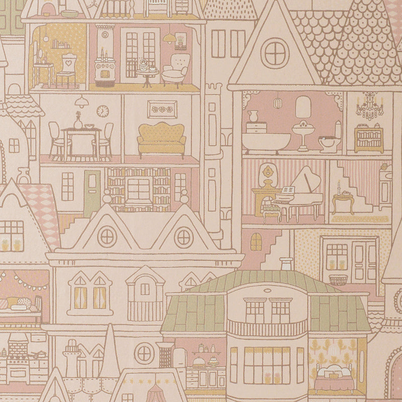 Majvillan Dollhouse Sunny Pink Wallpaper