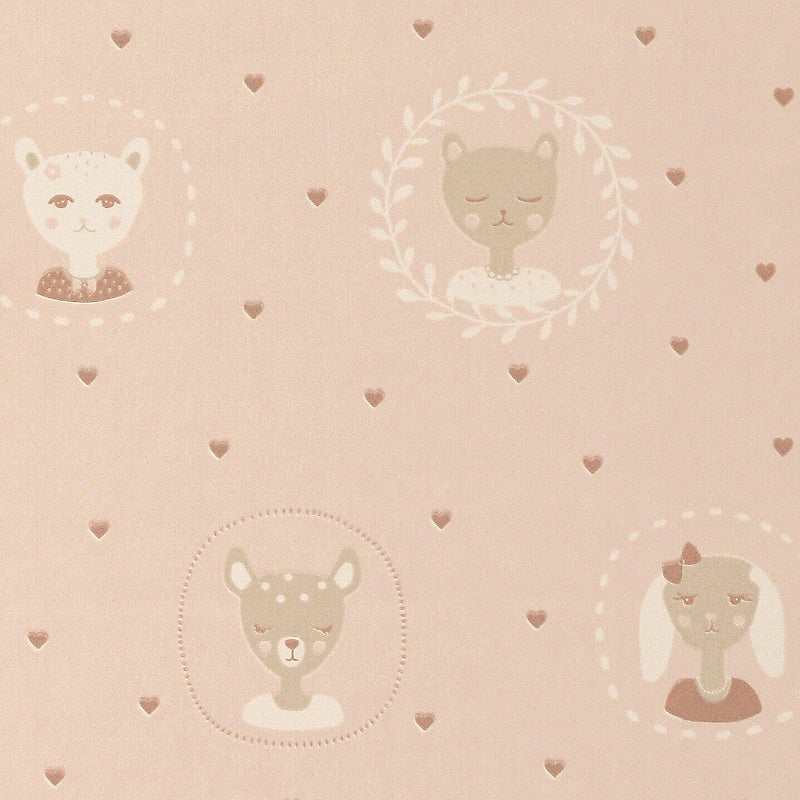 Majvillan Hearts Dusty Warm Pink Wallpaper