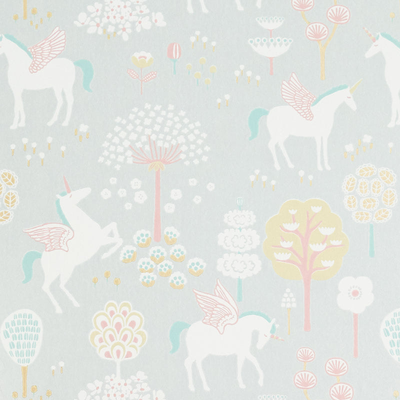 Majvillan True Unicorns Grey Wallpaper
