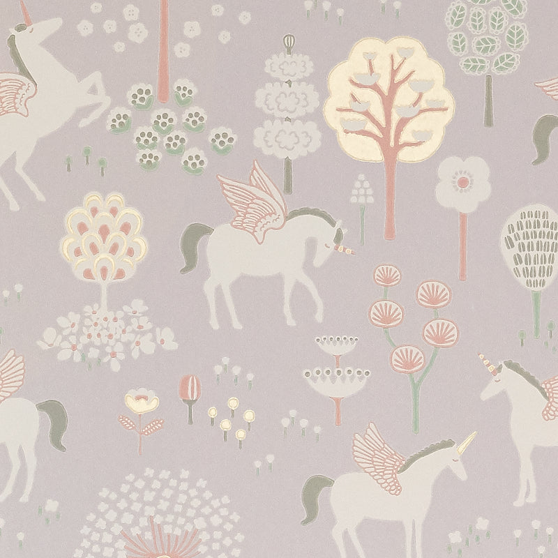 Majvillan True Unicorns Lilac Wallpaper