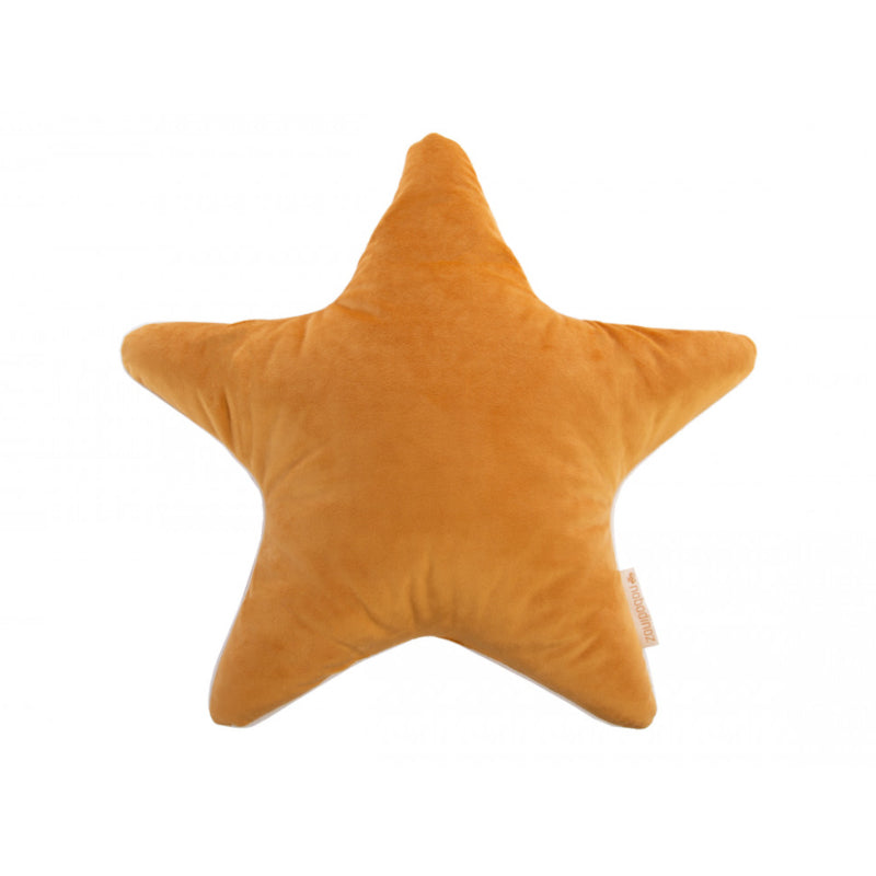 Nobodinoz Aristote Star Velvet Cushion in Farniente Yellow