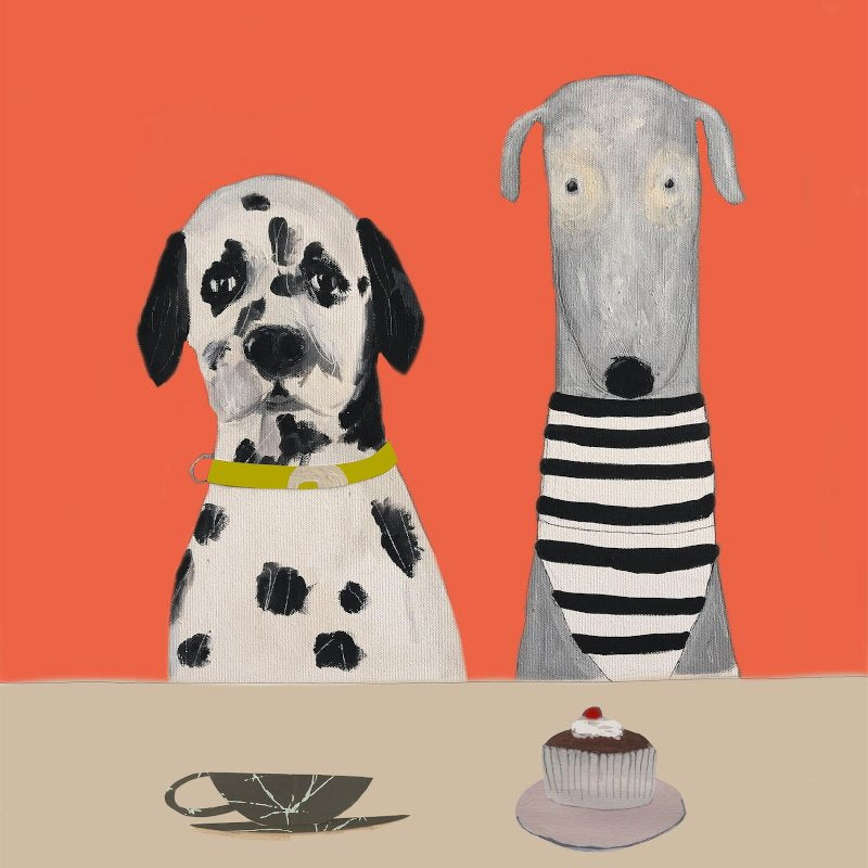 Hugo and Trumpet have Tea and Cake A3 Print