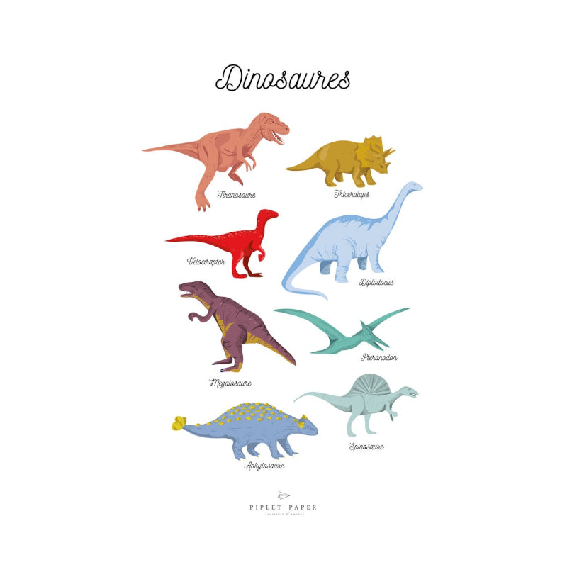 Piplet Paper Dinosaures A2 Print