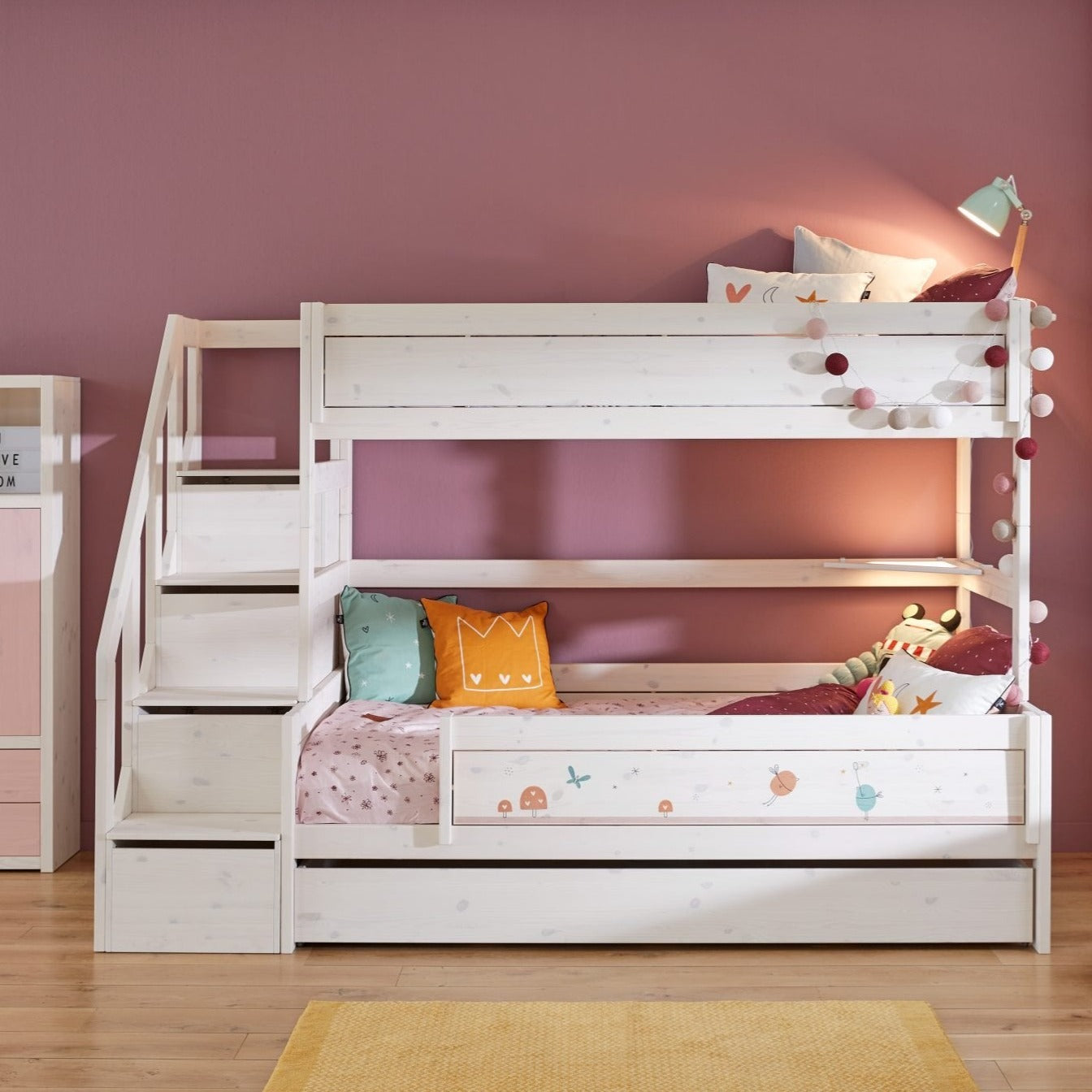 Bunk Bed with Lower Double / Small Double Bed with storage steps