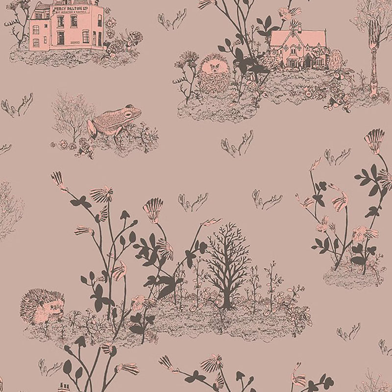 Sian Zeng Woodland Brown and Pink Wallpaper