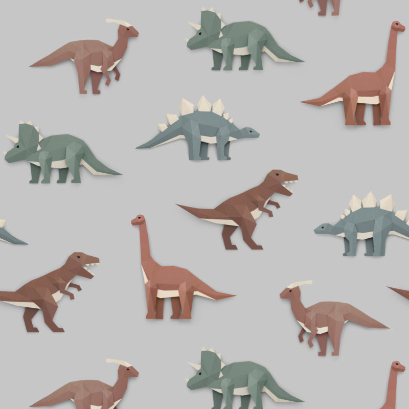 Studio Ditte Dinosaur Light Grey Wallpaper