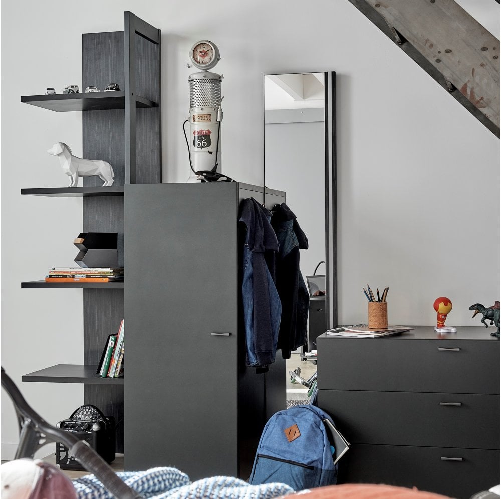 Gautier Urban Clothes Stand with Cupboard and Mirror