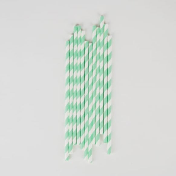 Paper straws by my little day – aqua and white stripes