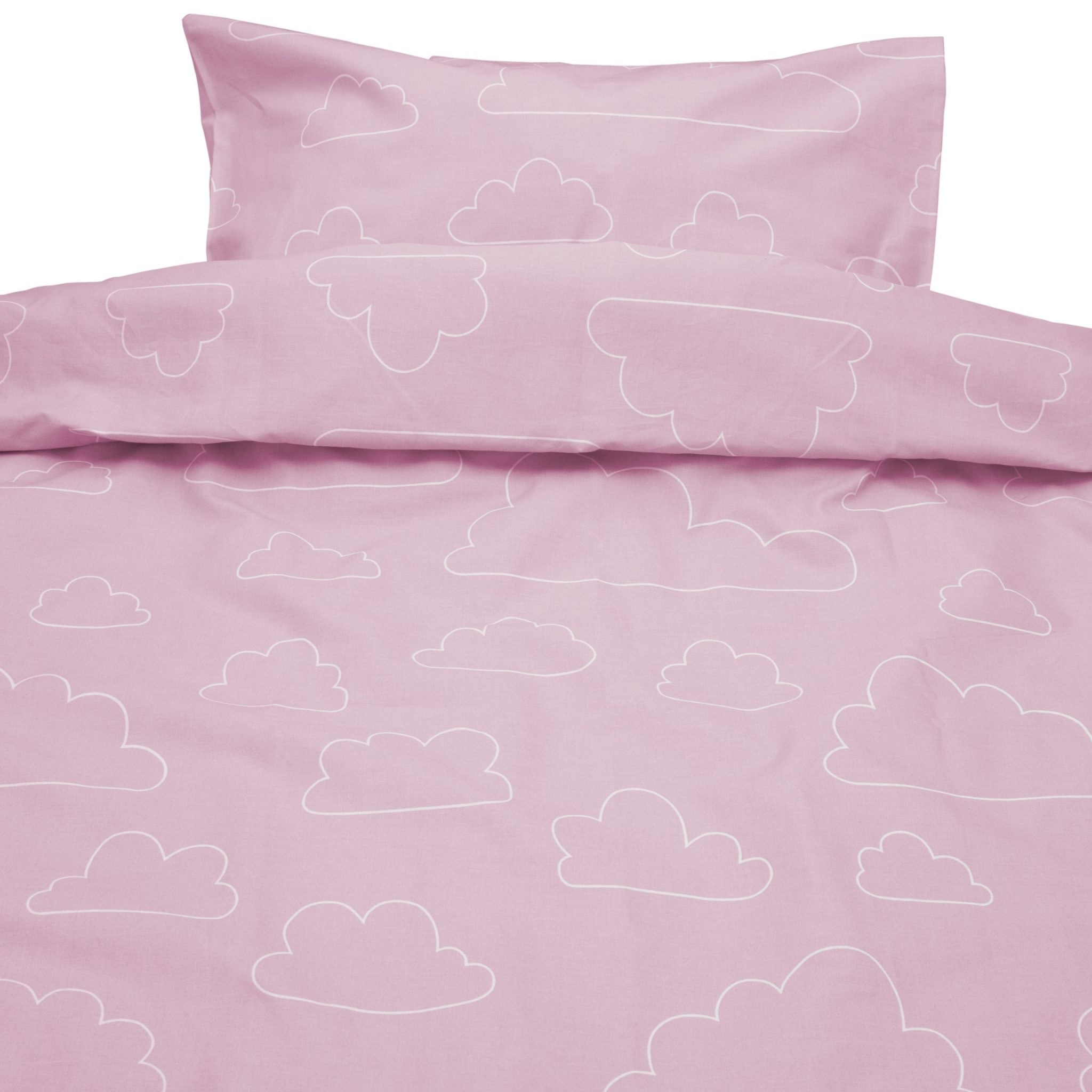 Eco Cloud Cotbed bedding by Farg and Form – Pink