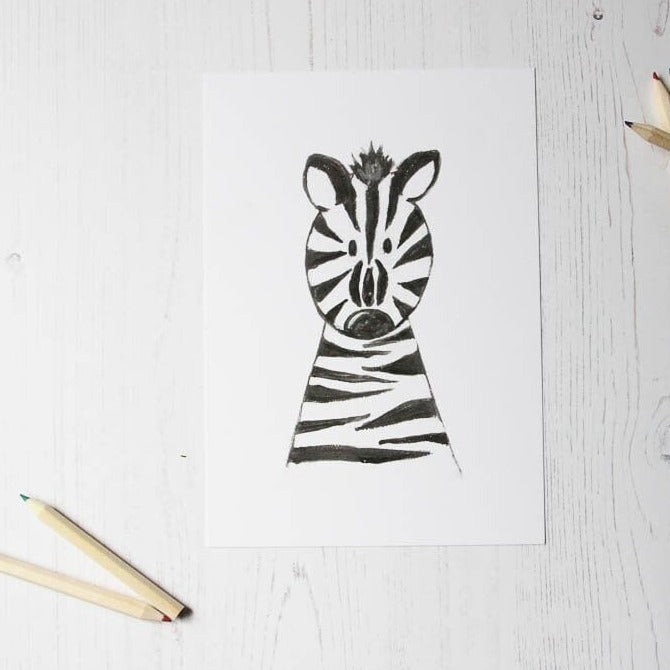 Zebra A5 Print - Little Paperie