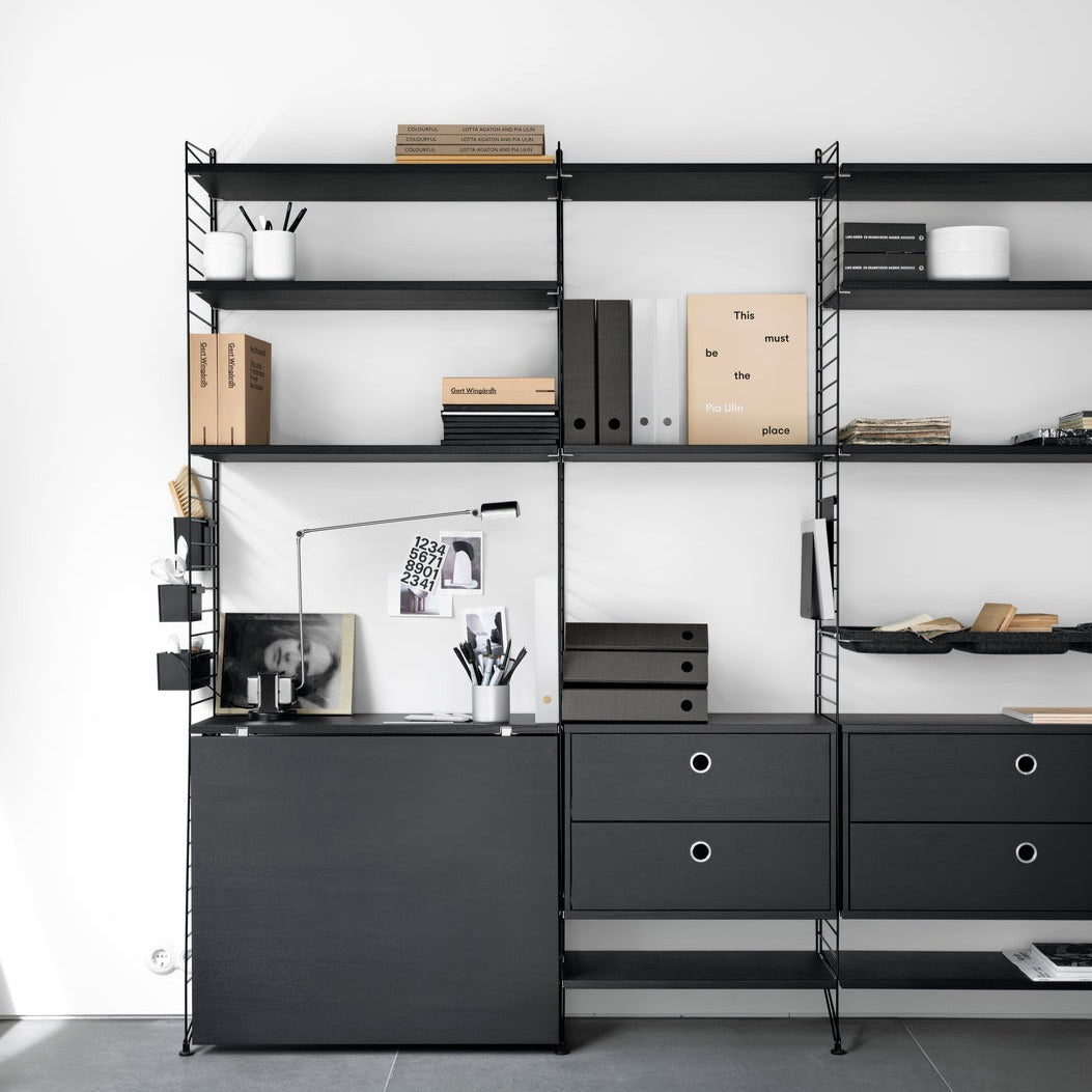 The String drawer unit in black stain